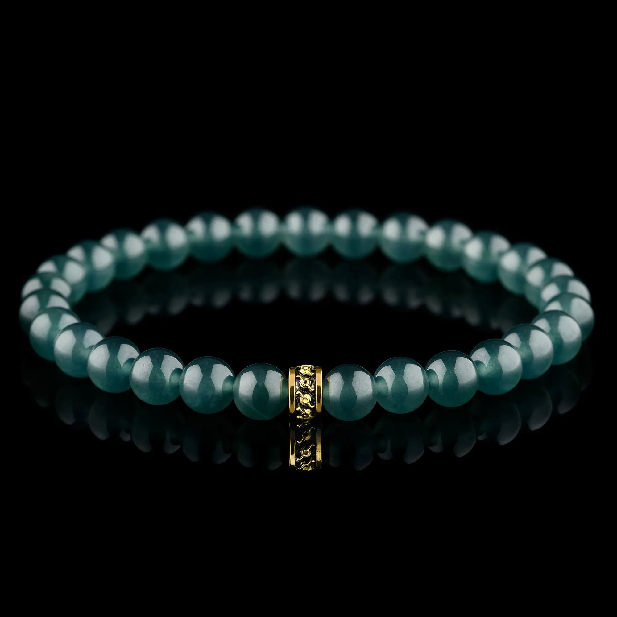 Burmese Green Jade Gold Bracelet XIV (7.5mm)