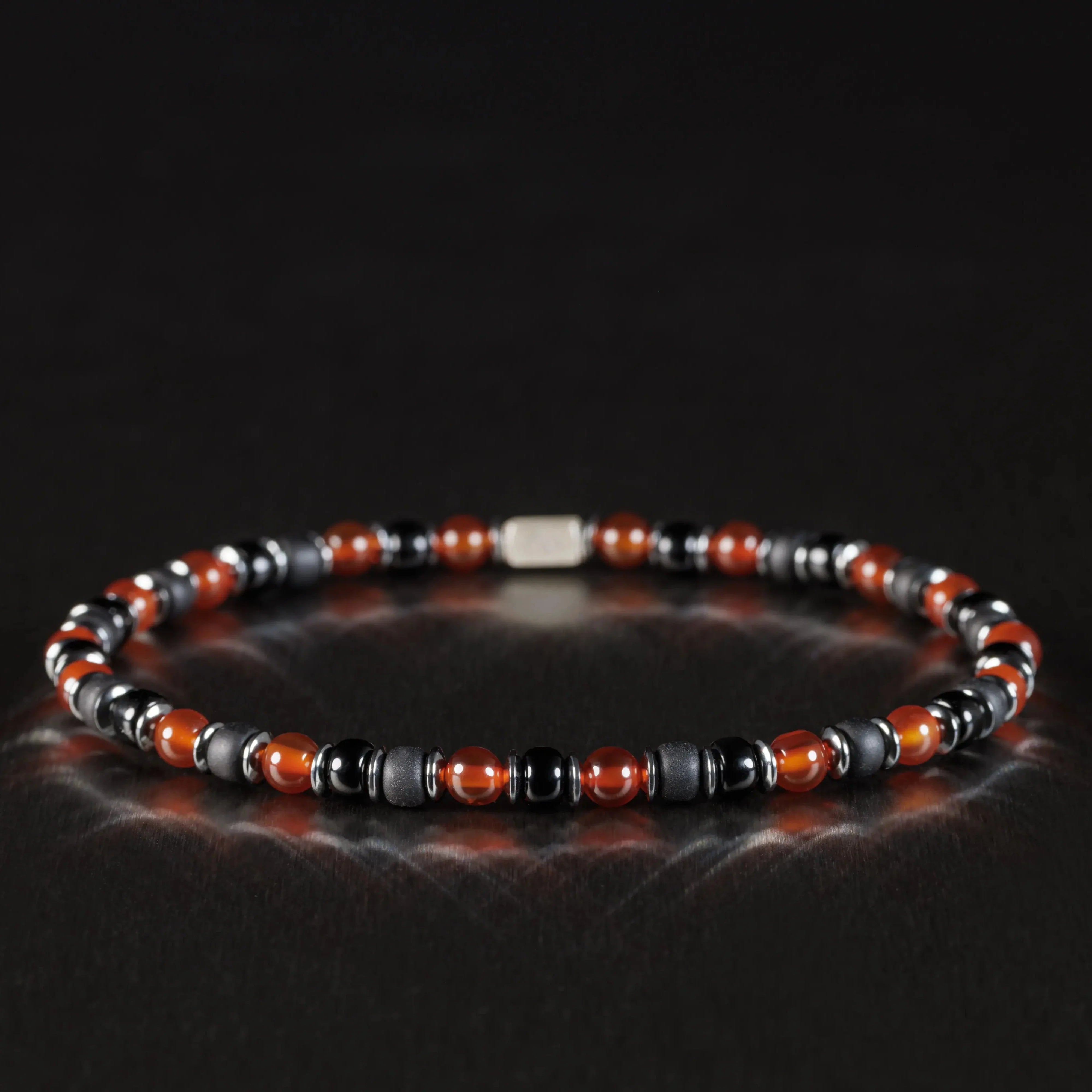 Carnelian - Black Bracelet I (4mm)