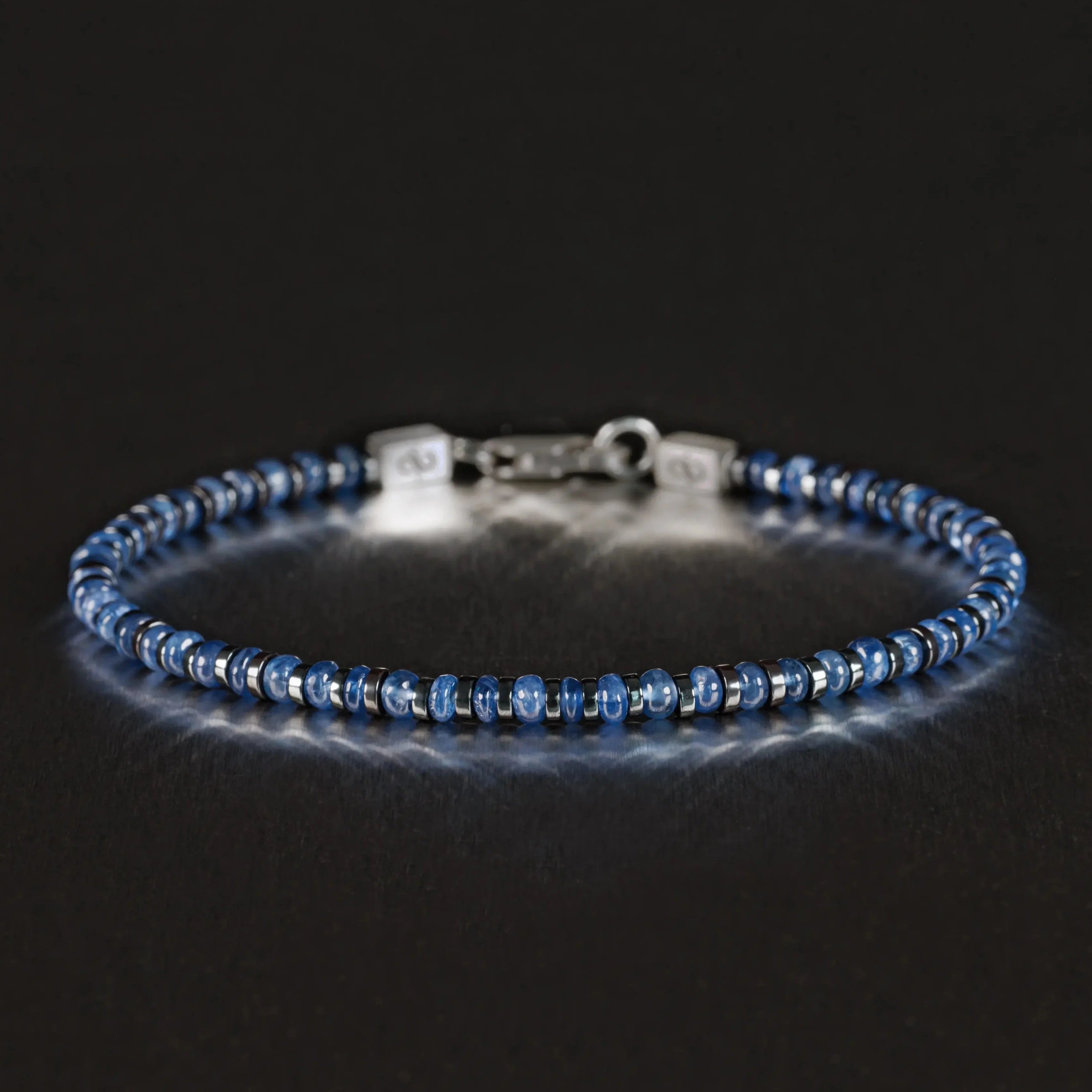 Blue Sapphire - Hematite Bracelet IV (3-3.5mm)