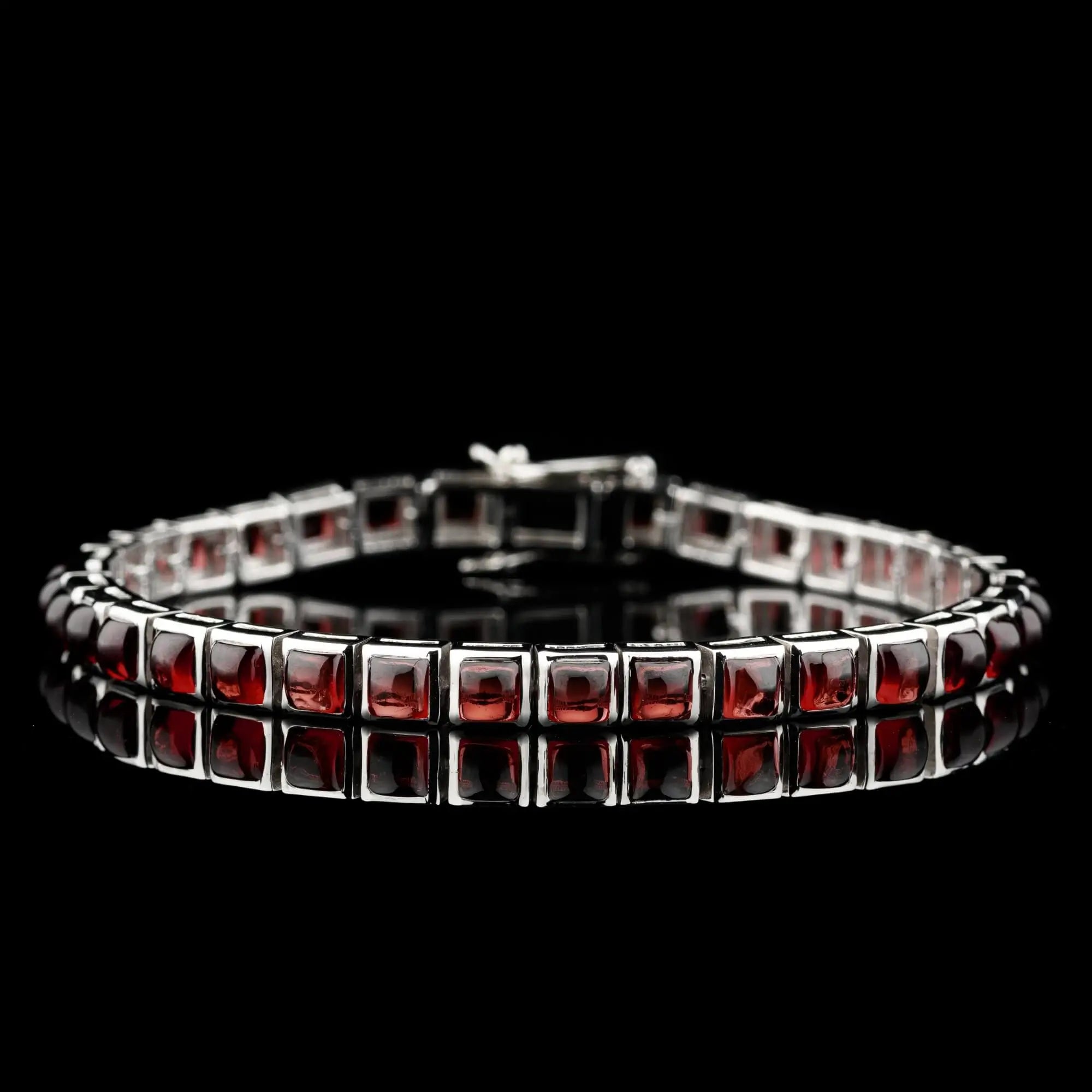 Garnet - Silver Tennis Bracelet I