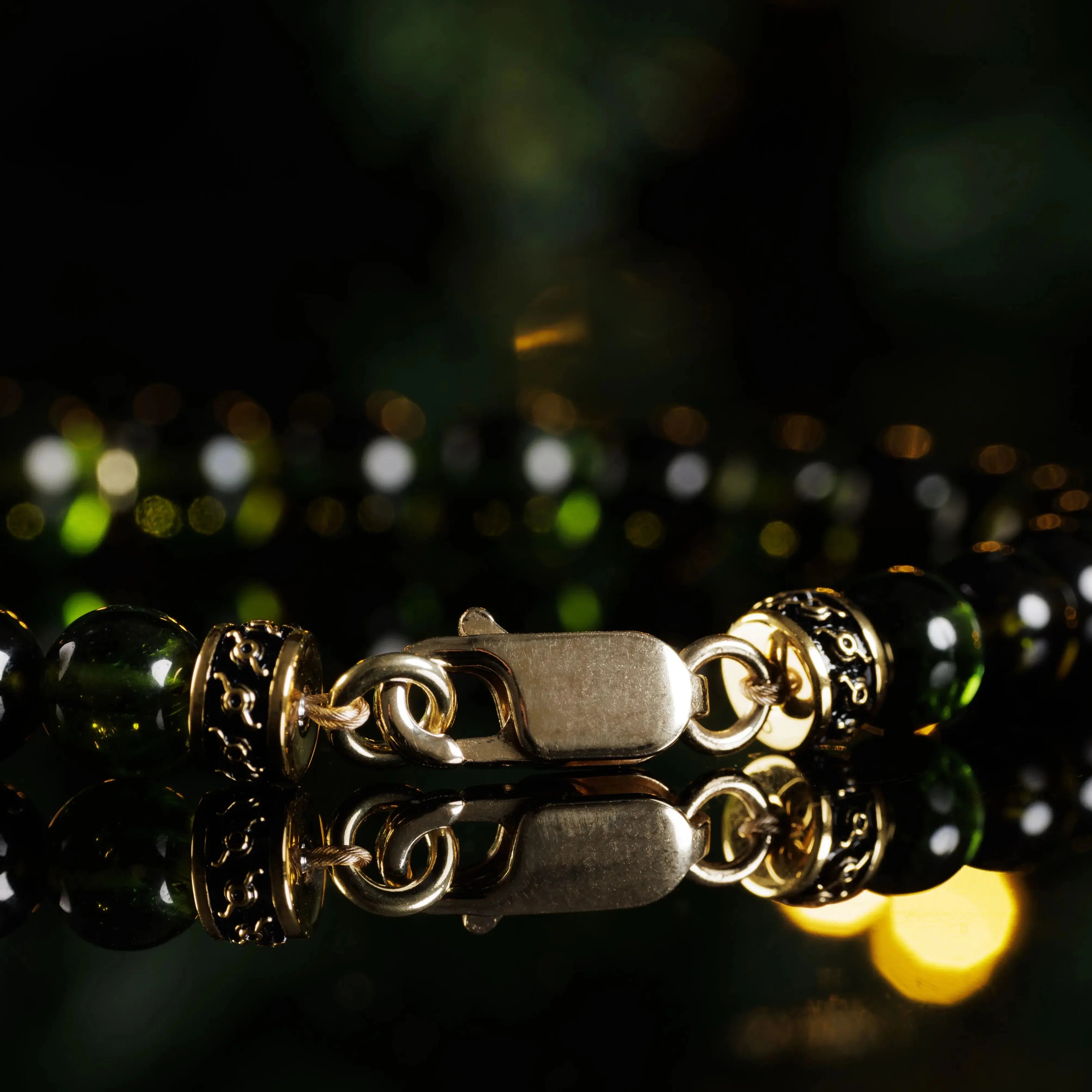 Green Tourmaline Gold Bracelet I (6-8.5mm)