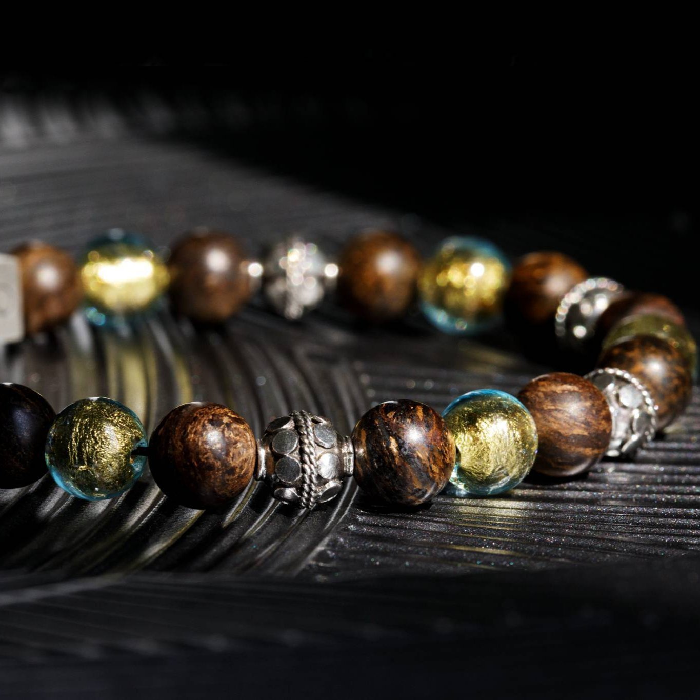 Golden Murano - Matte Bronzite Bracelet I (8mm)