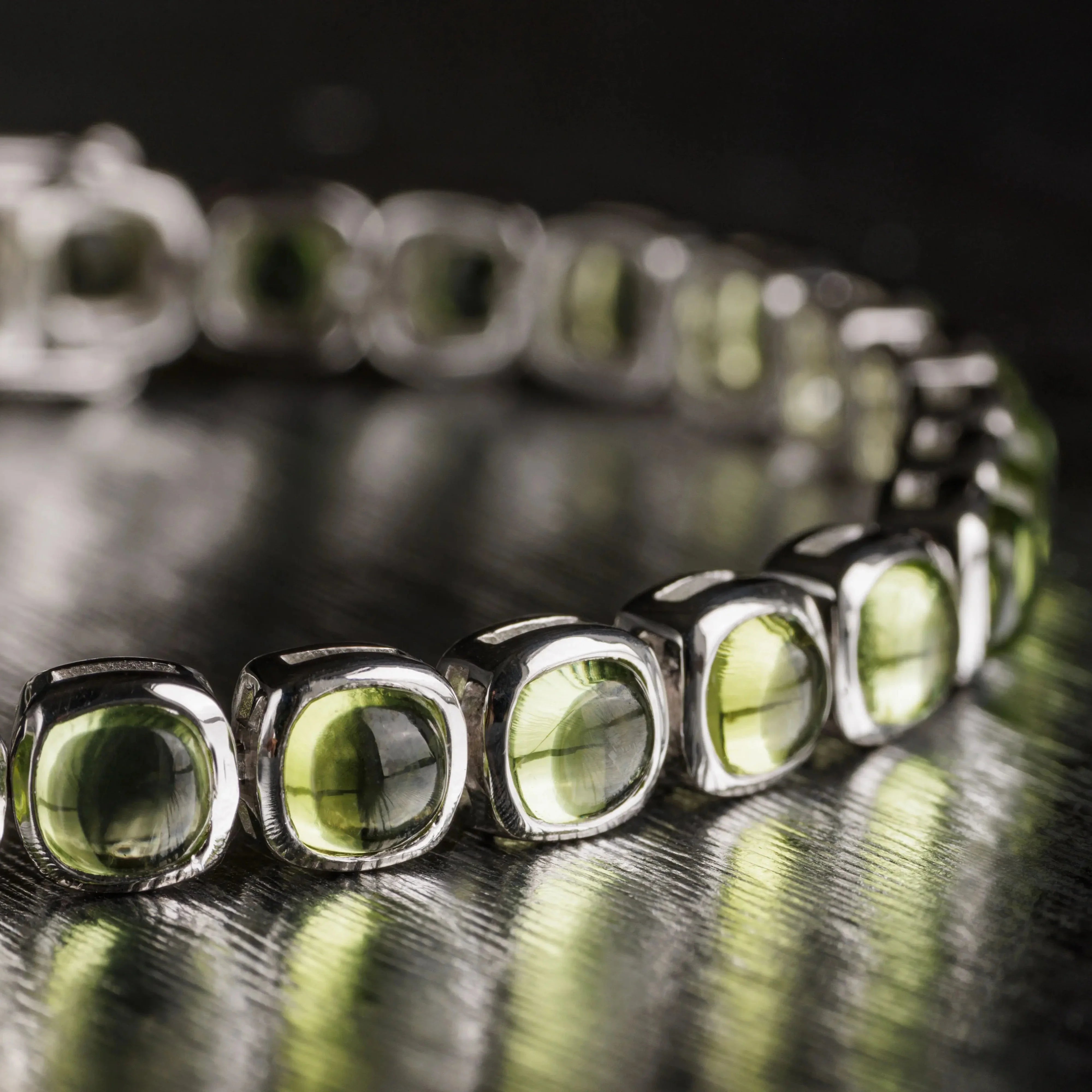 Peridot - Silver Tennis Bracelet I