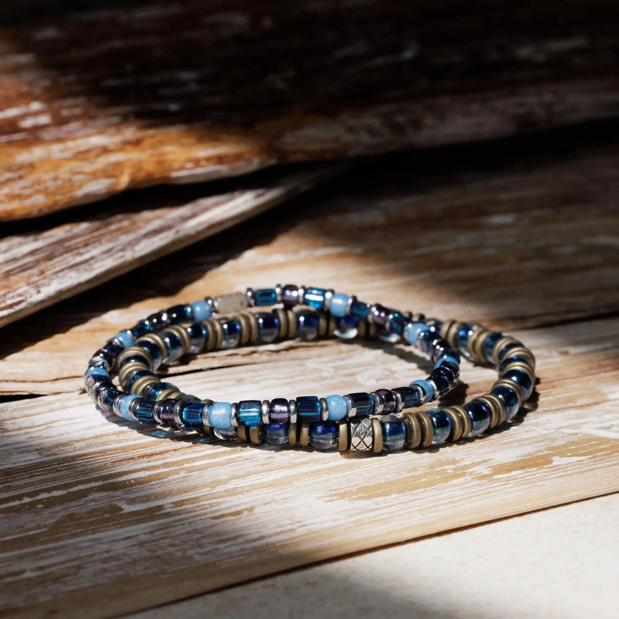 Hematite Bronze - Blue Bracelet I (6mm)