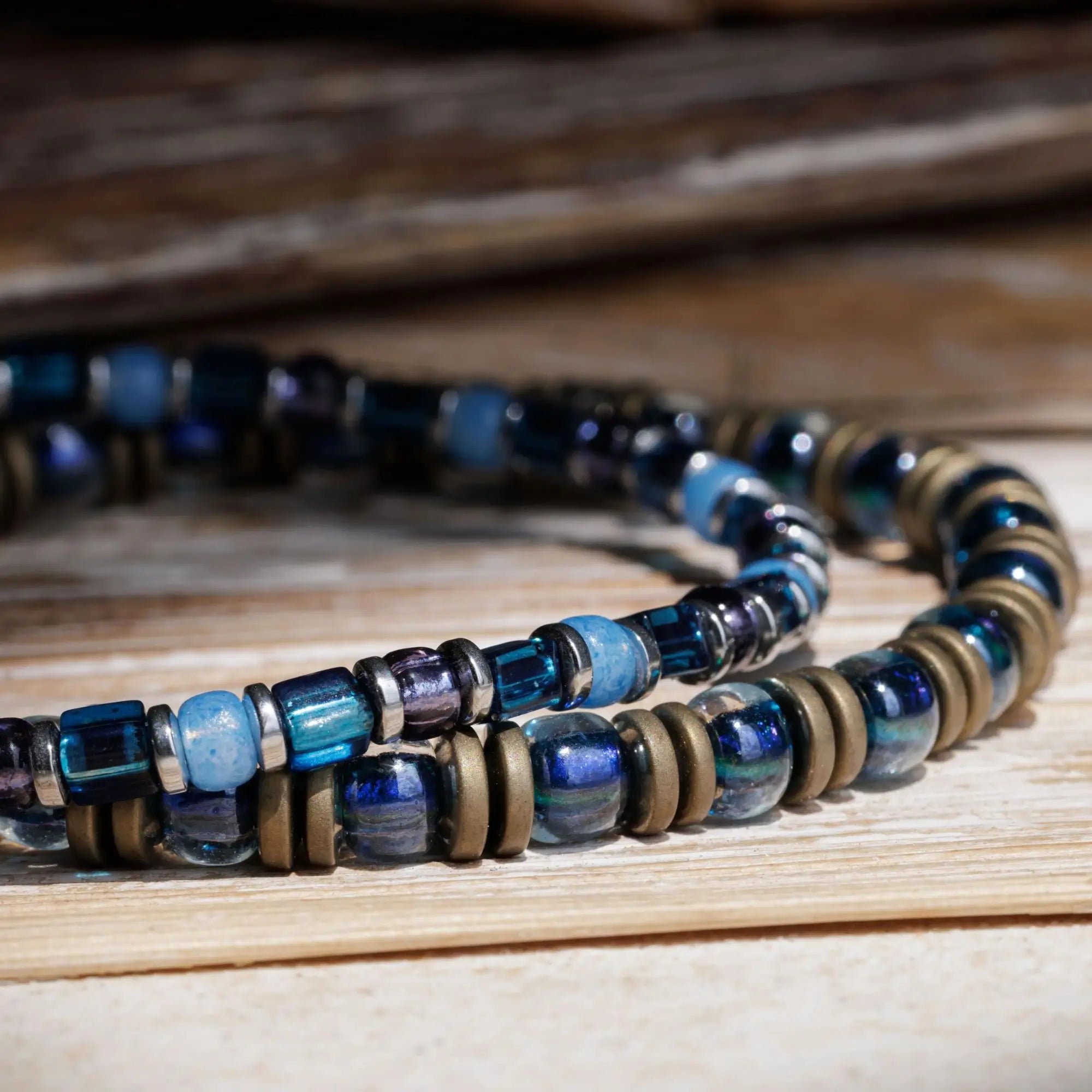 Hematite Bronze - Blue Bracelet I (6mm)